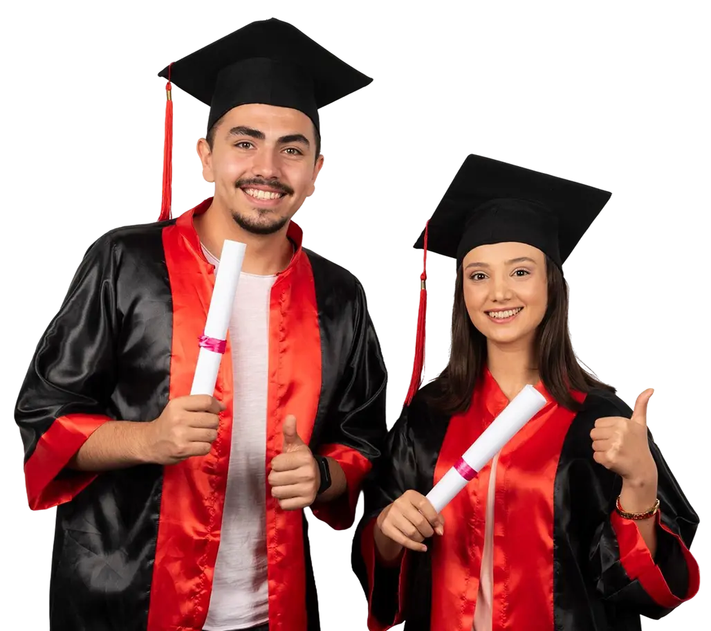 Graduados con diploma thumbs up 1