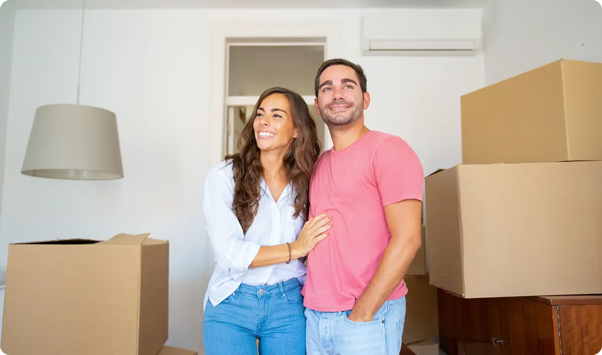 pareja estrenado casa